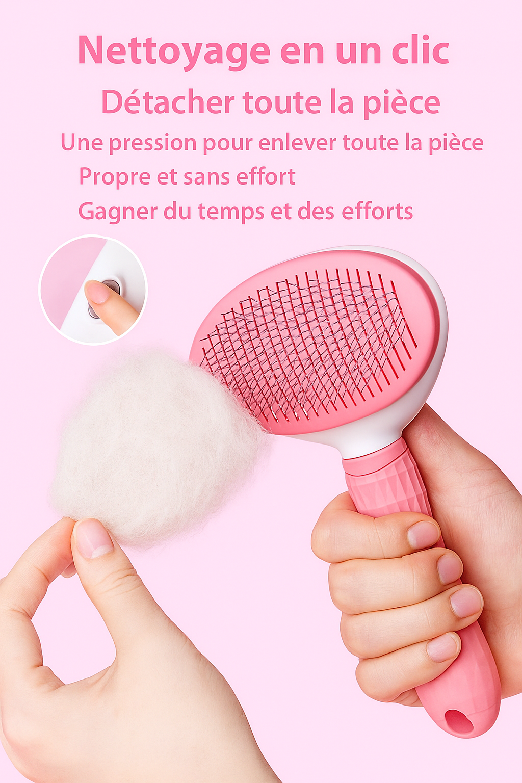 Brosse Magique Anti-Poils pour Animaux – Nettoyage Facile, Confort et Massage