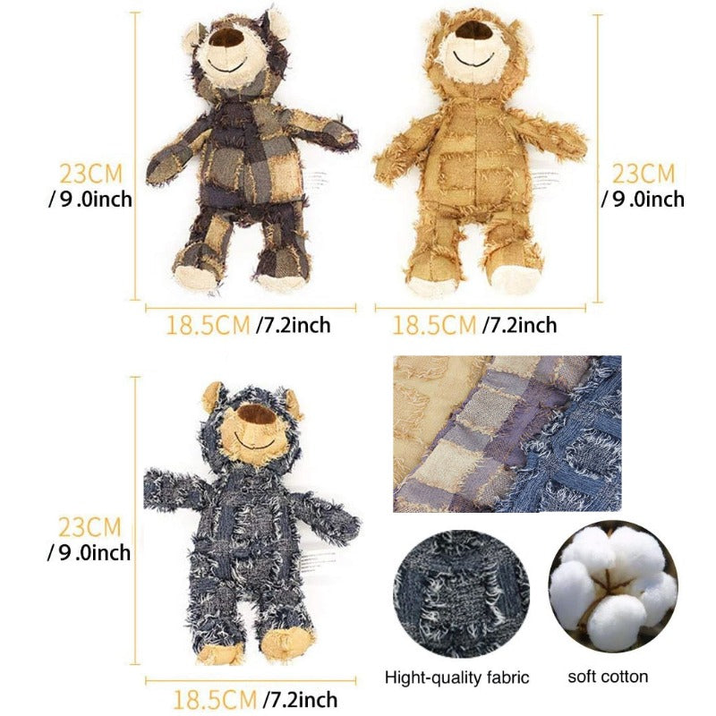 Jouet en Peluche Ours pour Chiens – Jouet Interactif et Mâchouillage