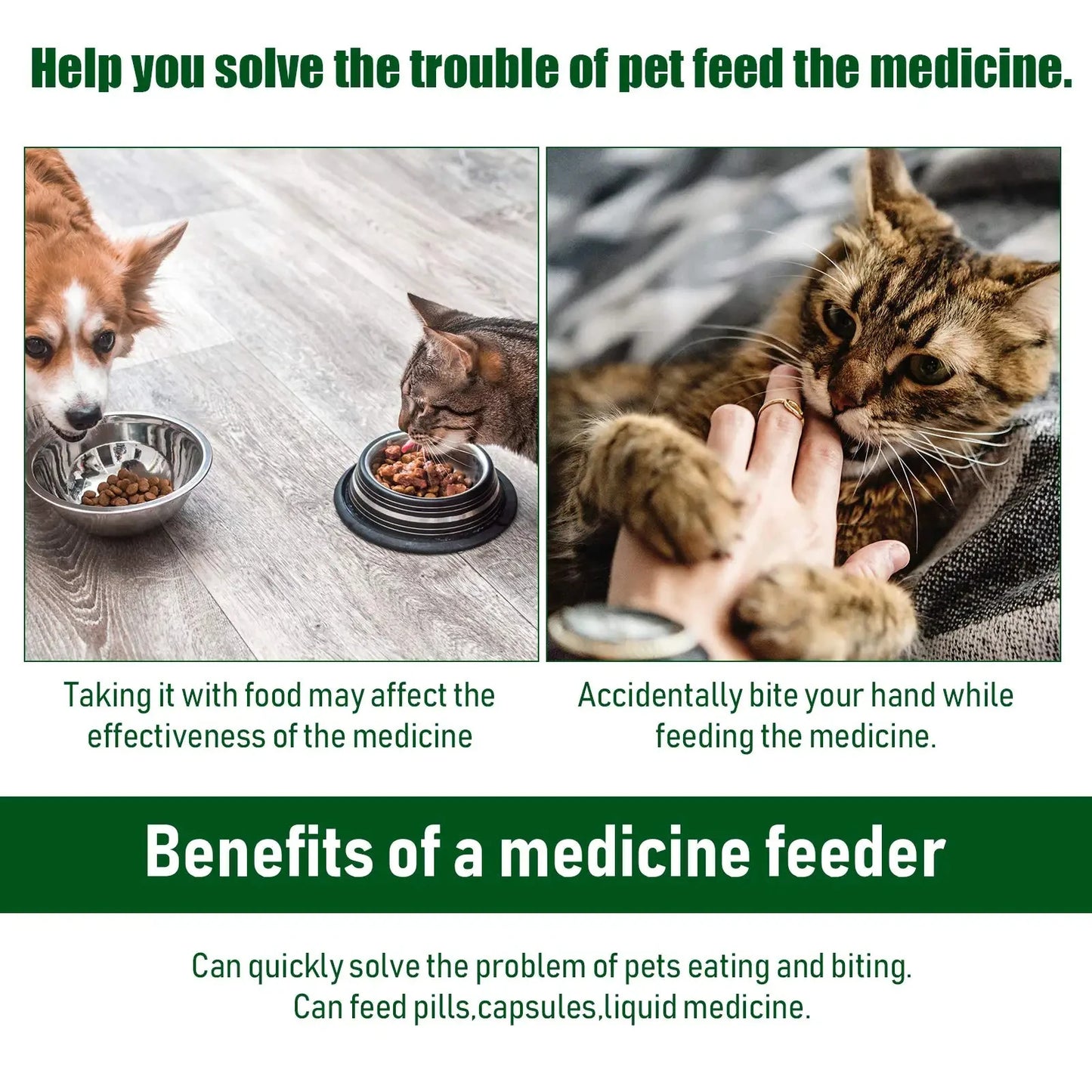Distributeur de Pilules pour Chiens et Chats – Bâton d’Alimentation à Pression