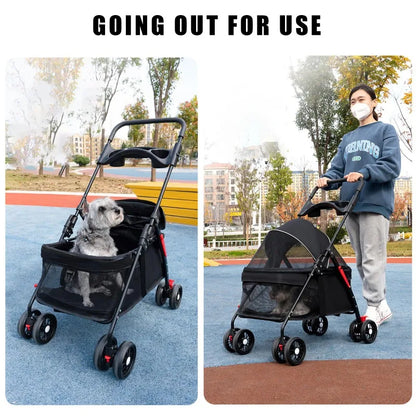 Poussette Légère et Pliable pour Chiens & Chats